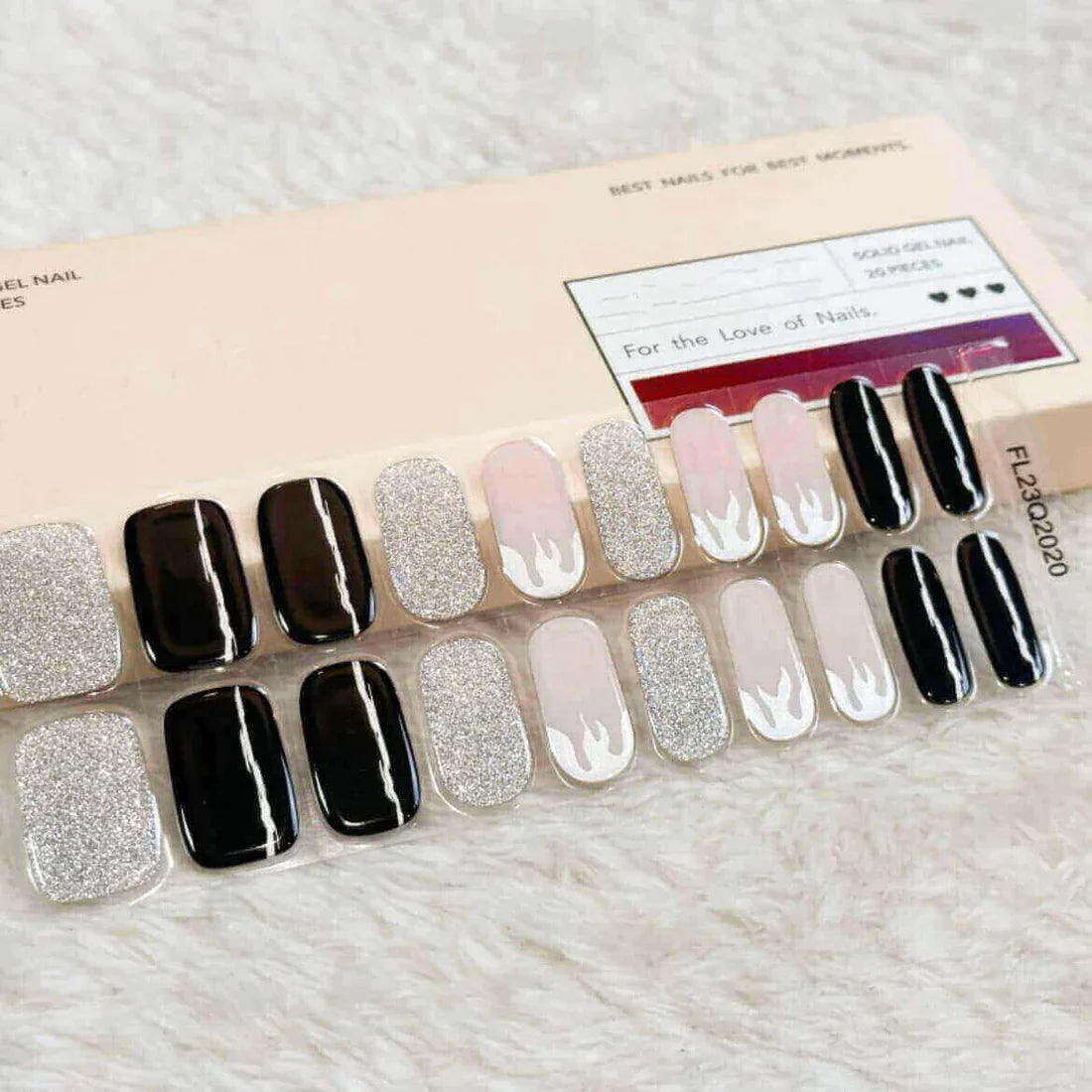 Semicured UV Gel Nails Stickers Kit with Free UV Lamp