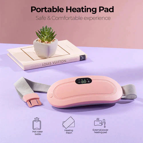 Electric Heating Pad and Menstrual Massager with Belt for Cramps