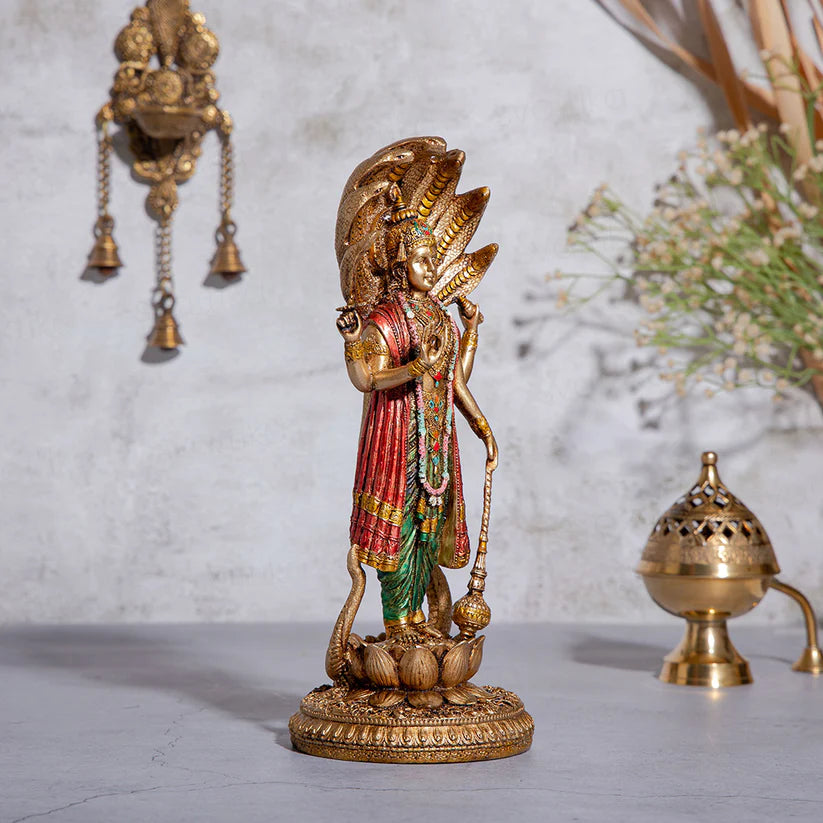 Lord Vishnu Standing Antique Idol (12 Inch)