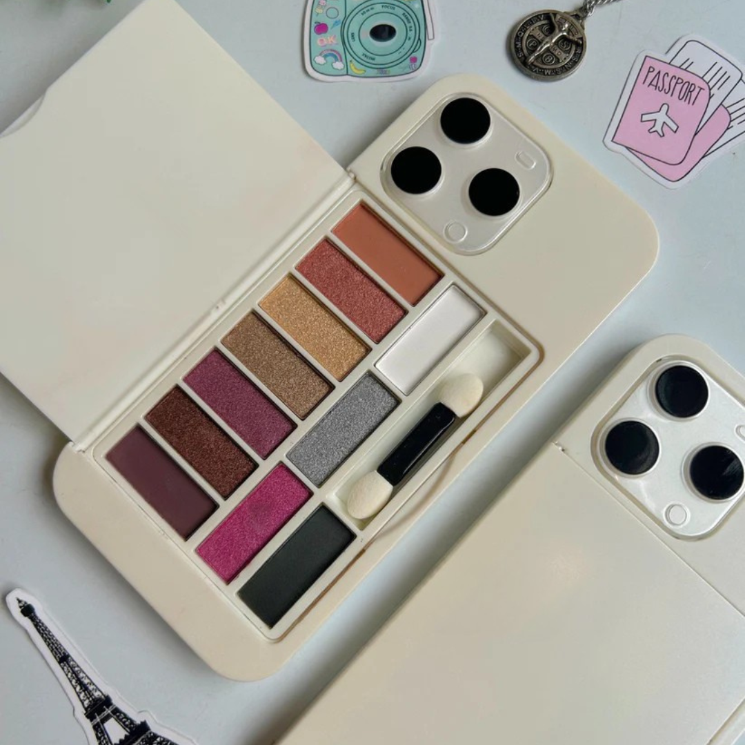 Combo of 2 Iphone  Cover Eyeshadow Palette with Mirror Back