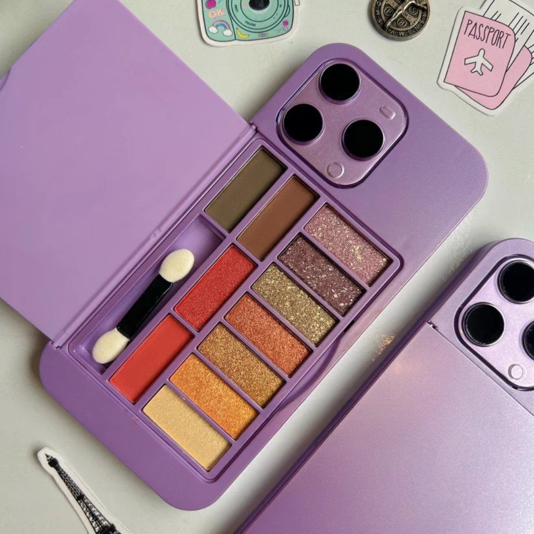 Combo of 2 Iphone  Cover Eyeshadow Palette with Mirror Back