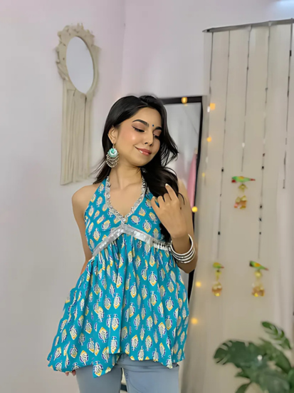 Blue Mirage Ethnic Kurti