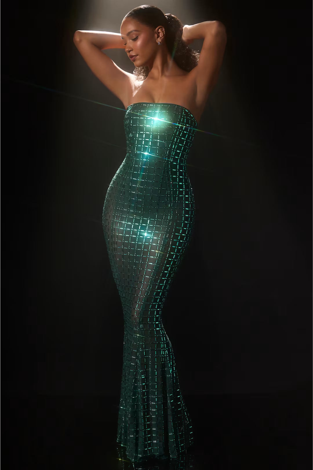 Strapless Gown in Emerald Green