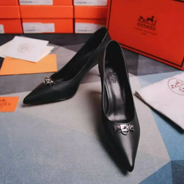 Hermes Classic Black High Heel