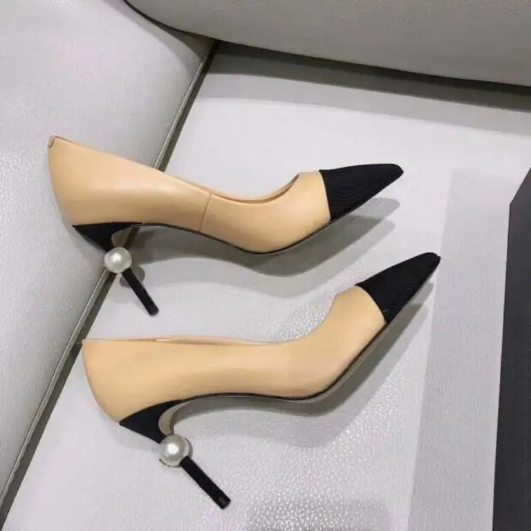 Chanel Apricot Pearl High Heel