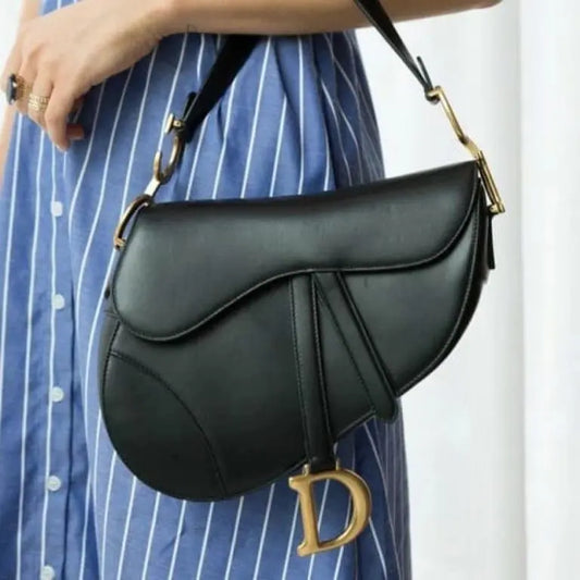 DIOR SADDLE BLACK LEATHER SLING BAG