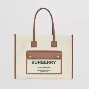 Burberry Large Freya Beige Premium Canvas Tote