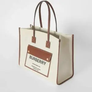 Burberry Large Freya Beige Premium Canvas Tote