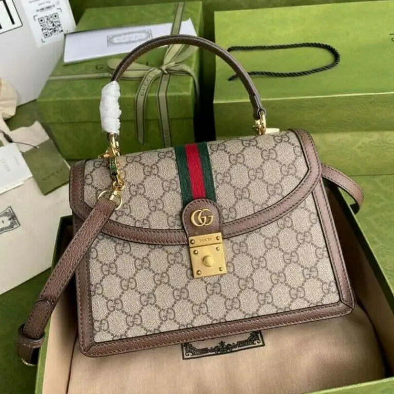 Gucci GG Ophidia Web Top Handle Bag (With Box)