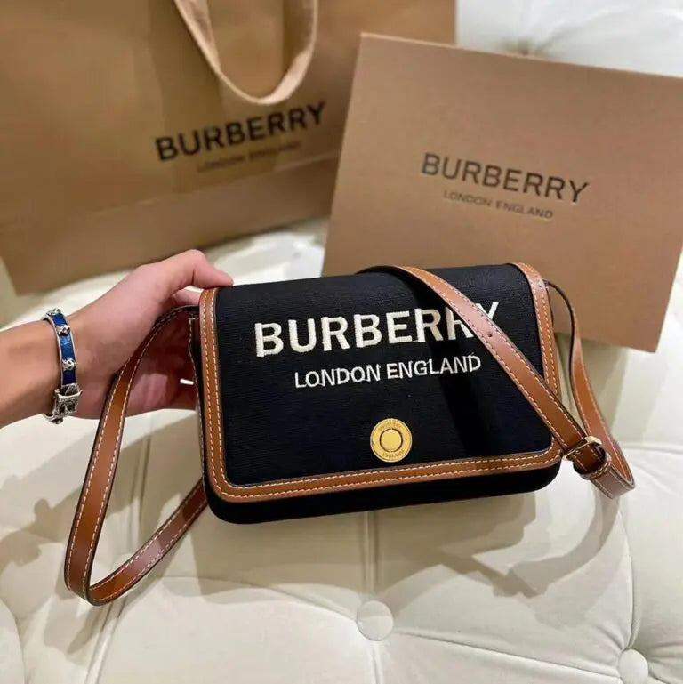 Burberry Hampshire Horseferry Black Crossbody Bag (With Box)