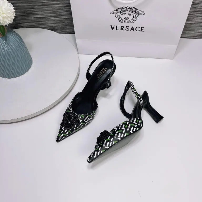 Versace Zapatos Monogram Slingback Pump Heel