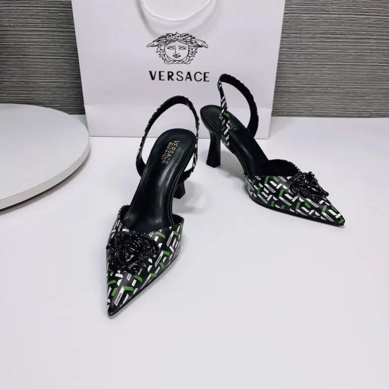 Versace Zapatos Monogram Slingback Pump Heel