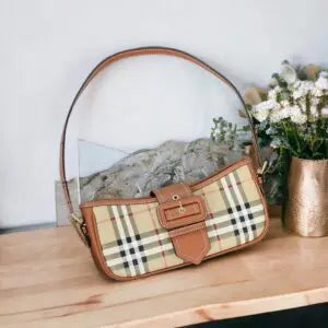 Burberry Check Signature Shoulder Bag (With Box)