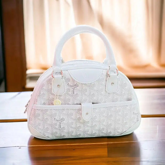 Goyard White Bowling Bag (With Box)