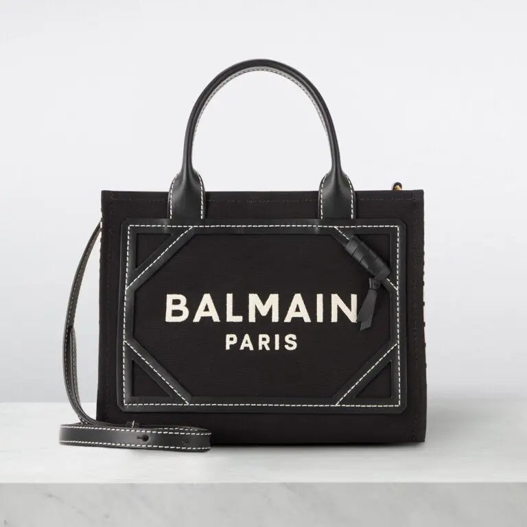 Balmain B-Army Black Small Monogram Tote