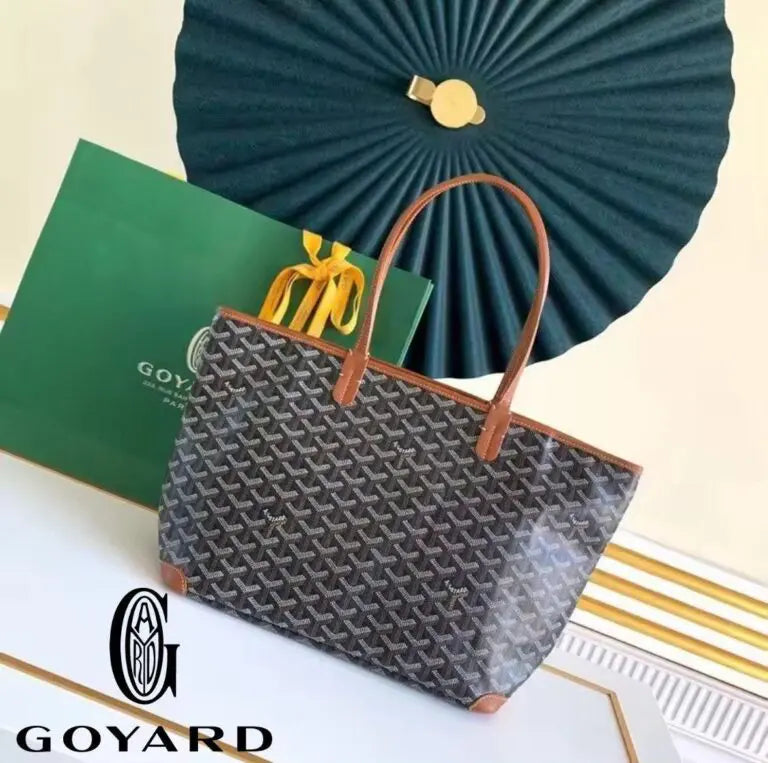 Goyard Coffee Brown Neverfull Tote