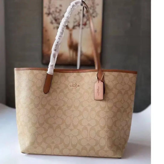 Coach Apricot Brown City Tote Bag