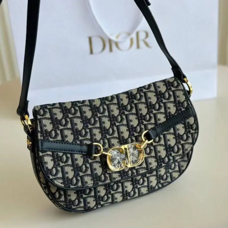 Christian Dior Besace Black Cloth Sling Bag