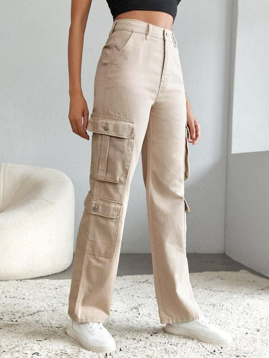 High Waist Beige Cargo