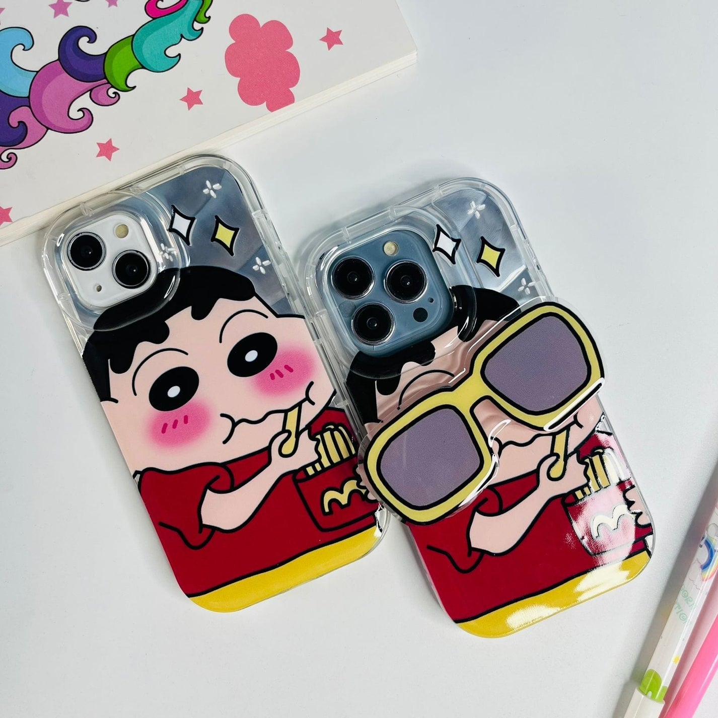 Cute Shinchan glasses holder case