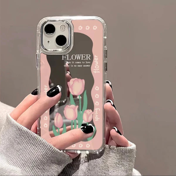 Blossoming Tulip Mirror iPhone Case