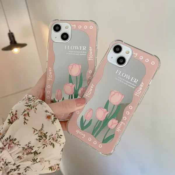 Blossoming Tulip Mirror iPhone Case