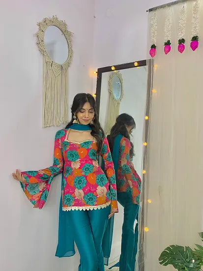 Bright Bloom Kurta & Pant Set