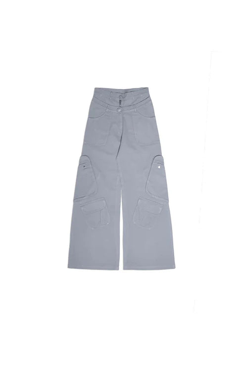 Twin zip wide leg cargo pants