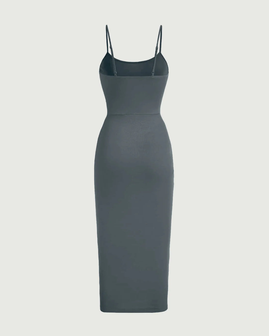 Solid Color Ruched Drawstring Midi Dress In Black