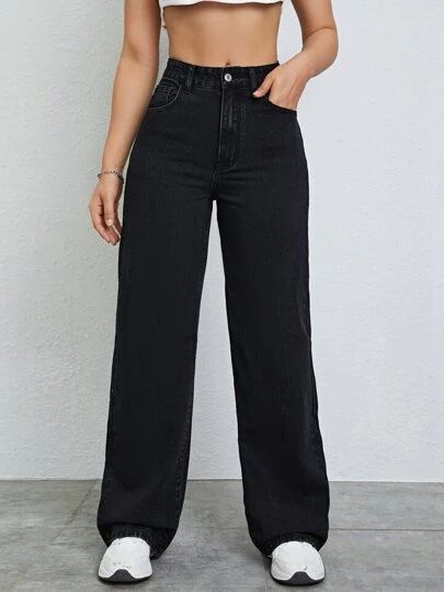 Women Regular High Rise Black Jeans