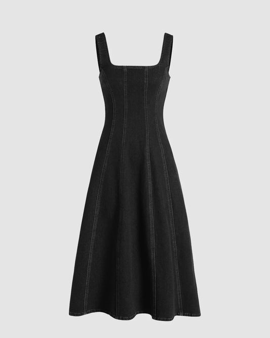 Ruffle Cami Maxi Dress In Black