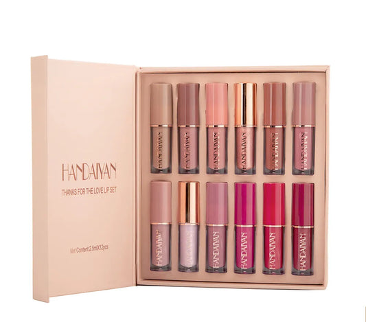 HANDAIYAN Liquid Matte Lipstick | 12 pcs set | Waterproof | Long lasting | Velvet Touch