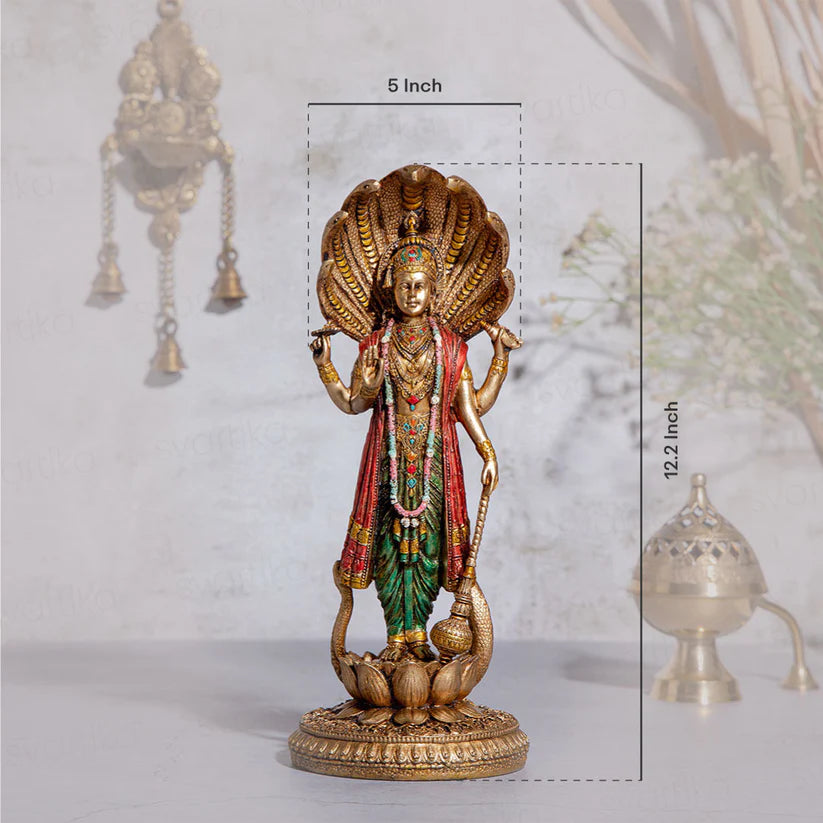 Lord Vishnu Standing Antique Idol (12 Inch)