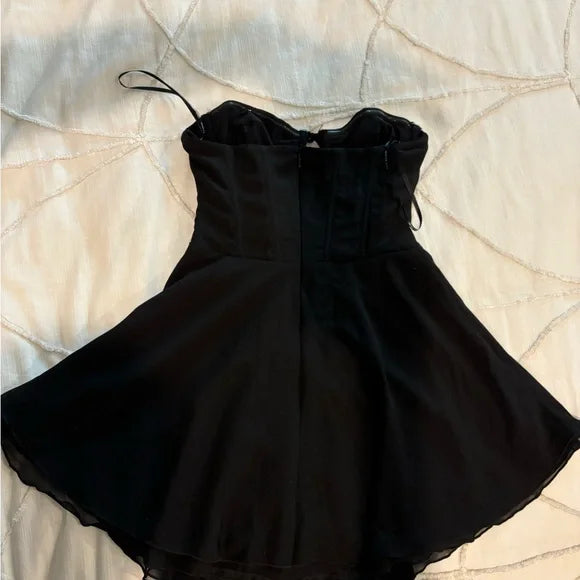 Black Strapless Fit & Flare Mini Dress