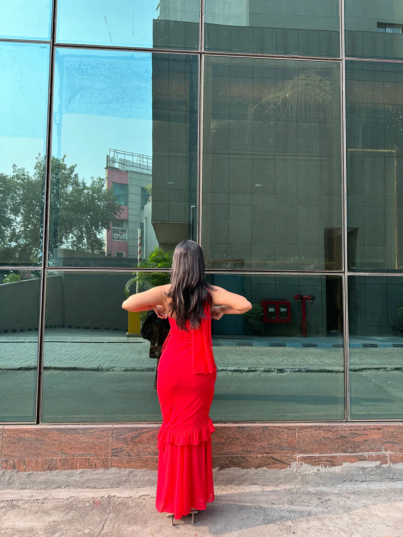 Red Ruffle Dress