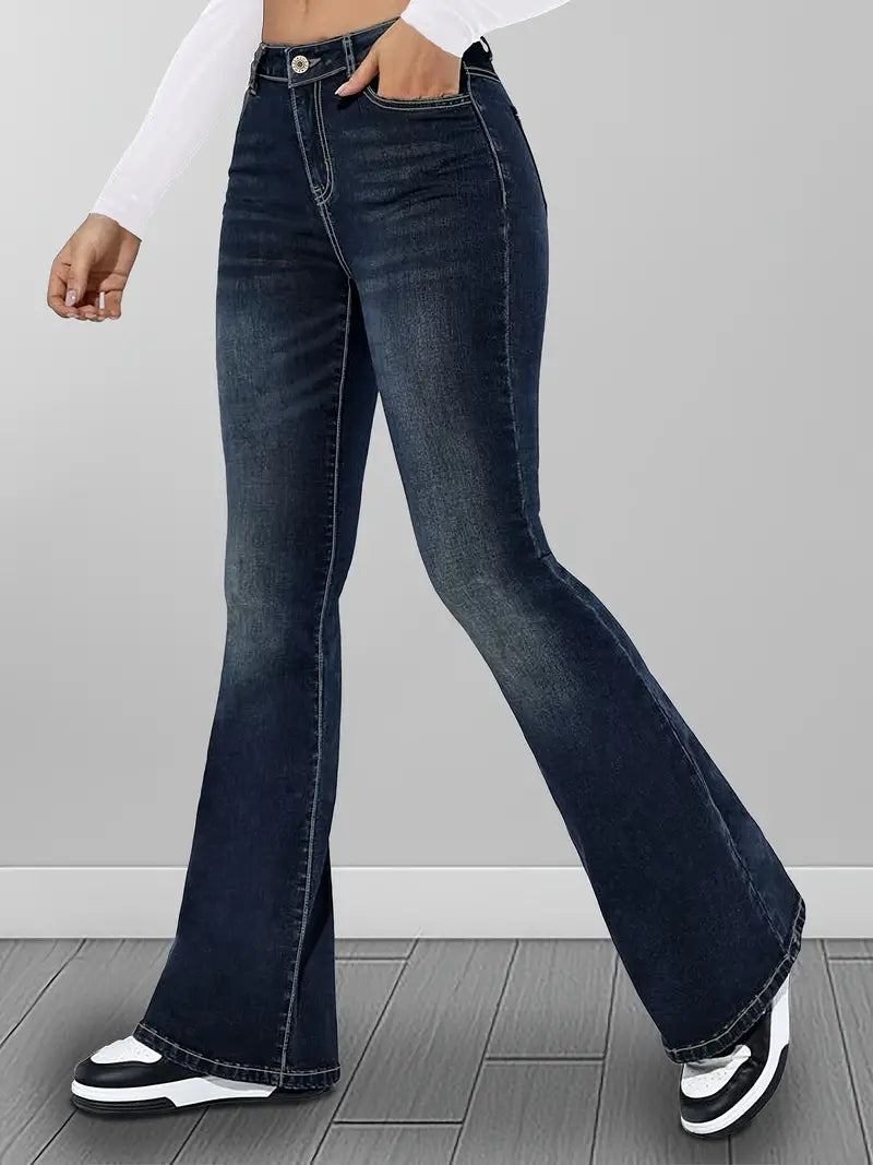 Deep Blue Flare Bootcut Jeans