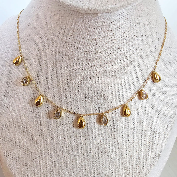 Set of 5 AD Necklace Chains |Anti tarnish| 18K Gold|