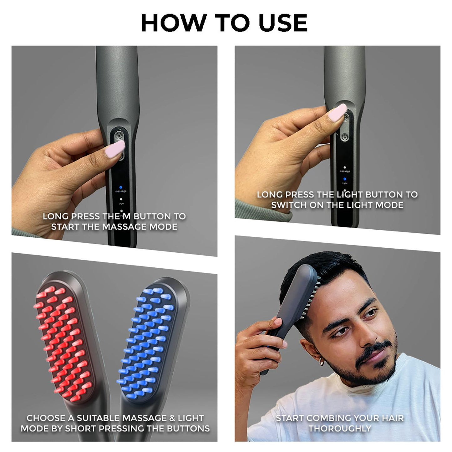 LED Hair Growth Therapy Comb