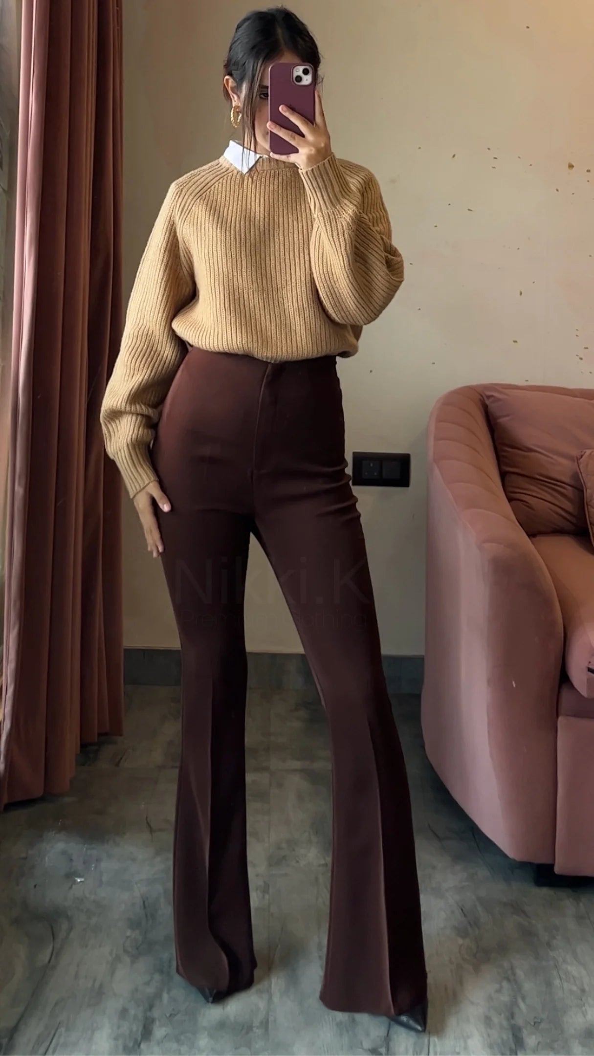 Viral Sculpted High Waist Flared trousers