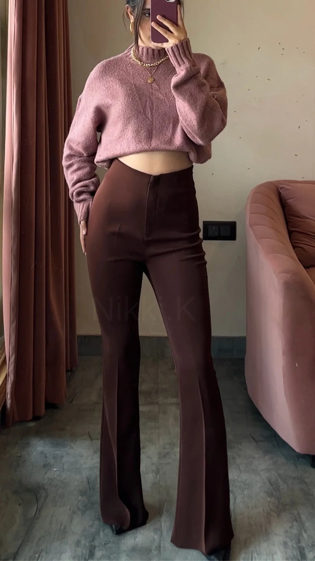 Viral Sculpted High Waist Flared trousers