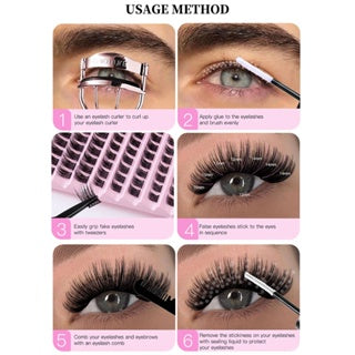 Eyelash Grafting Kit Glue Extension Volume Cluster DIY Eye Makeup Tweezers