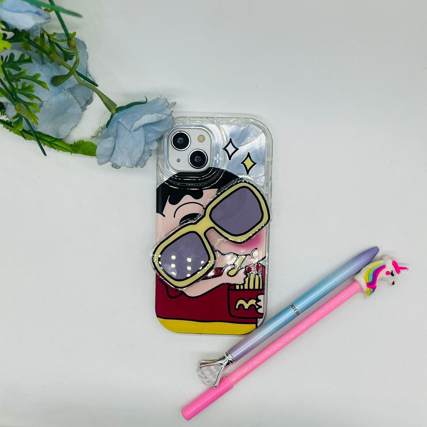 Cute Shinchan glasses holder case