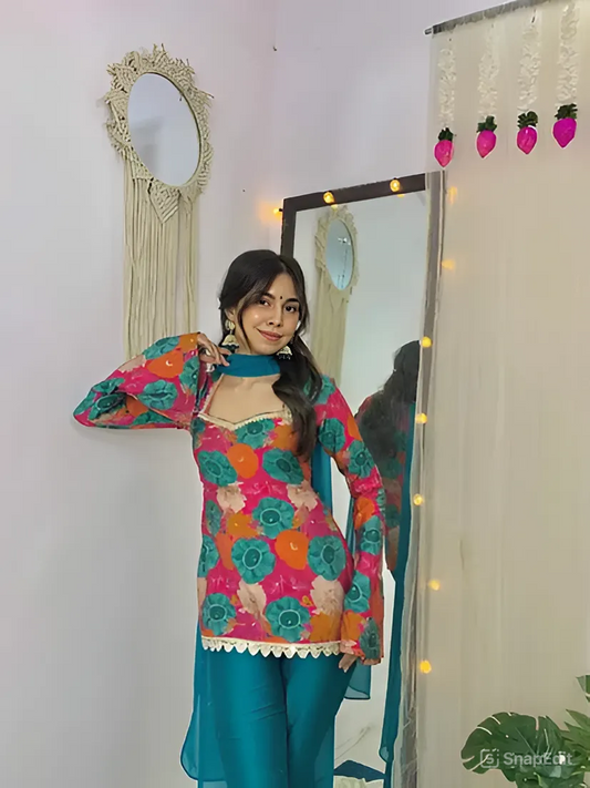 Bright Bloom Kurta & Pant Set