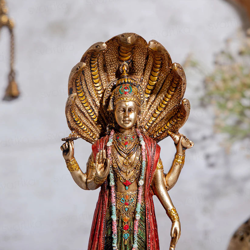 Lord Vishnu Standing Antique Idol (12 Inch)