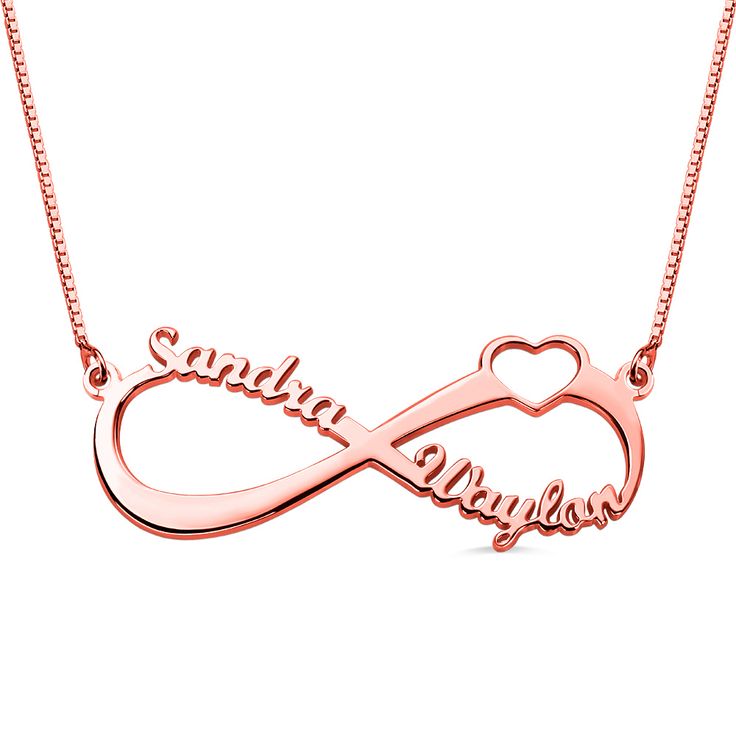 Infinity Personalized Name Necklace 22K Gold Plated Sterling Silver