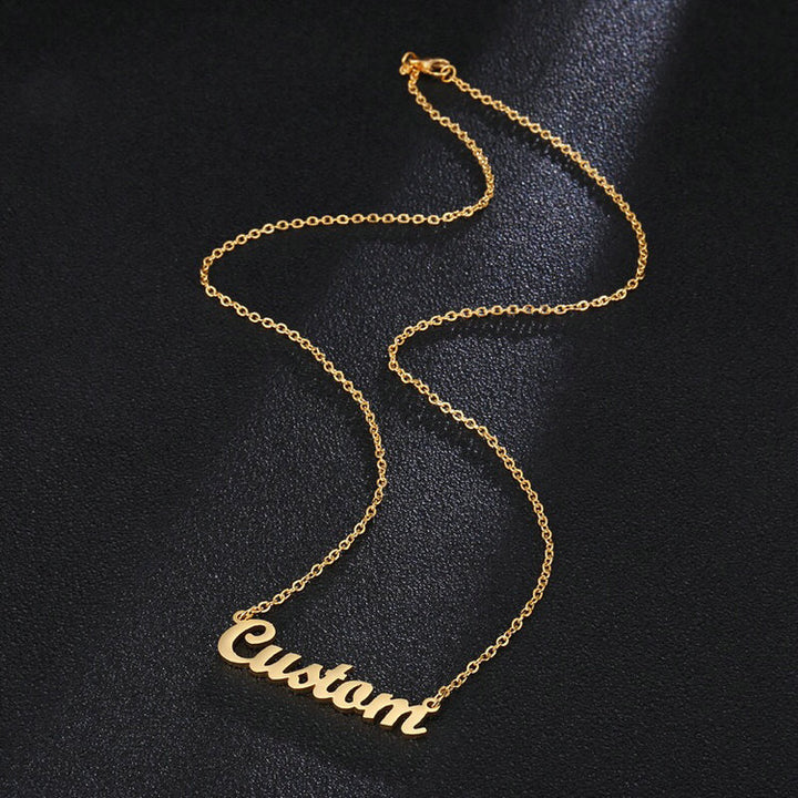 Personalized Single Name Necklace 22K Gold Plated Sterling Silver