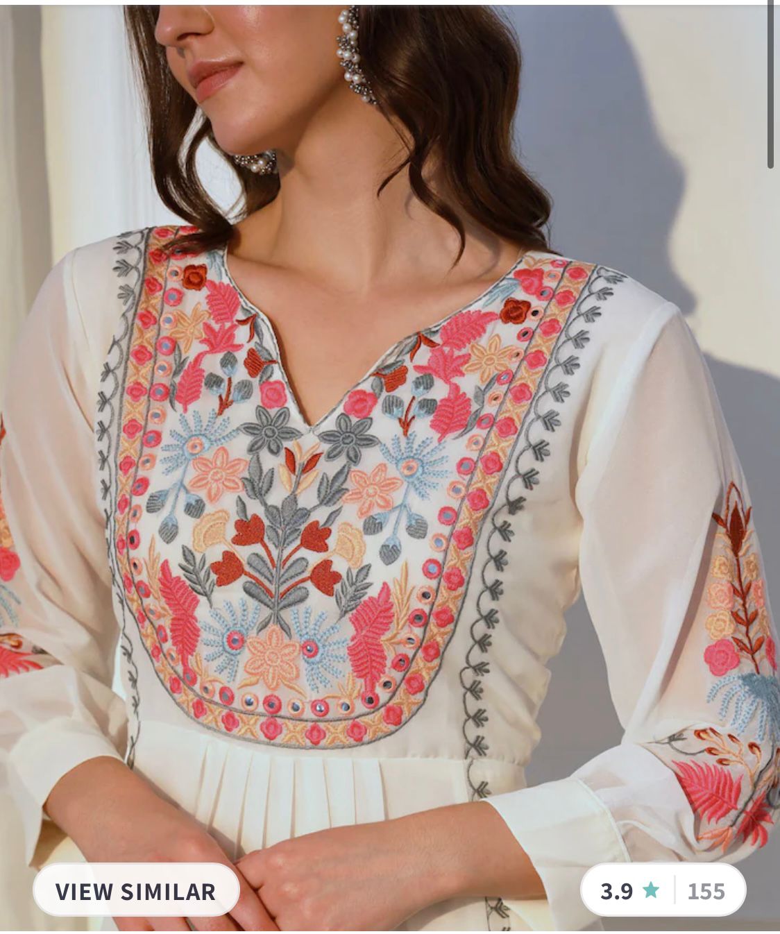 Floral Embroidered Kurta with Plazzos & Dupatta