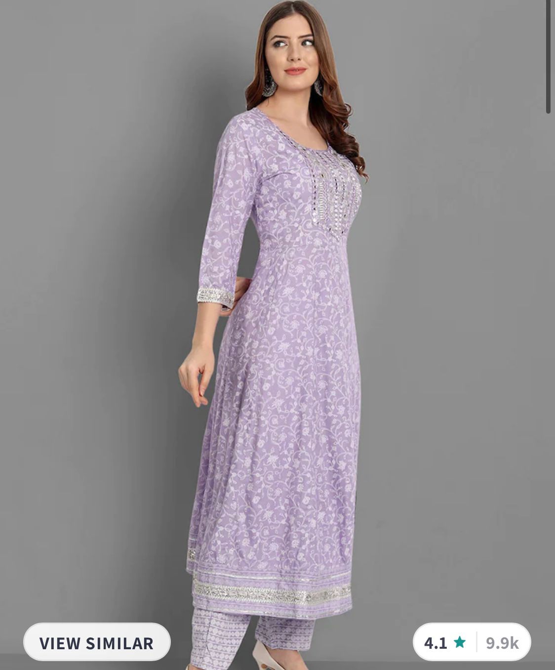 Women Purple Ethnic Motifs Embroidered Mirror Work Kurta with Trousers & Dupatta