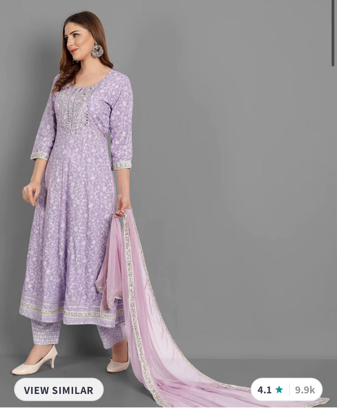 Women Purple Ethnic Motifs Embroidered Mirror Work Kurta with Trousers & Dupatta